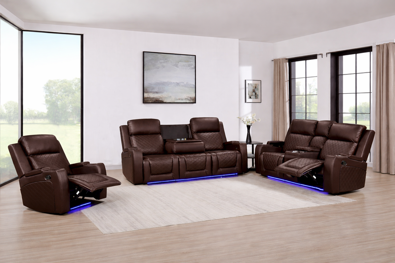 Detroit Brown Sofa & Loveseat & Chair - DETROIT-BN-SLC