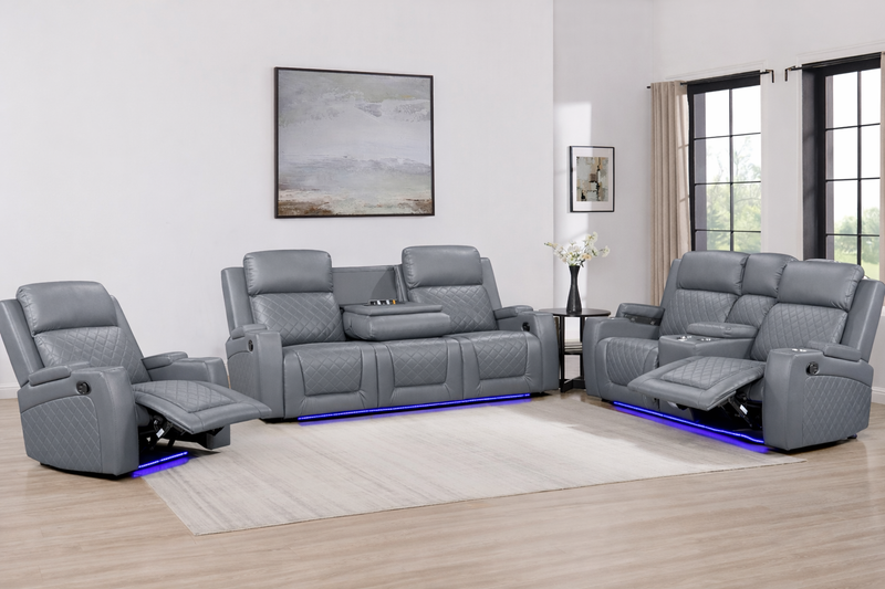 Detroit Gray Sofa & Loveseat & Chair - DETROIT-GY-SLC
