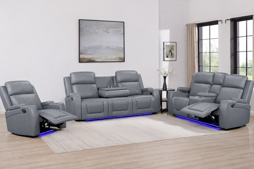 Detroit Gray Sofa & Loveseat & Chair - DETROIT-GY-SLC
