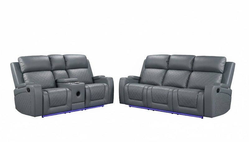 Detroit Gray Sofa & Loveseat - DETROIT-GY-SLS