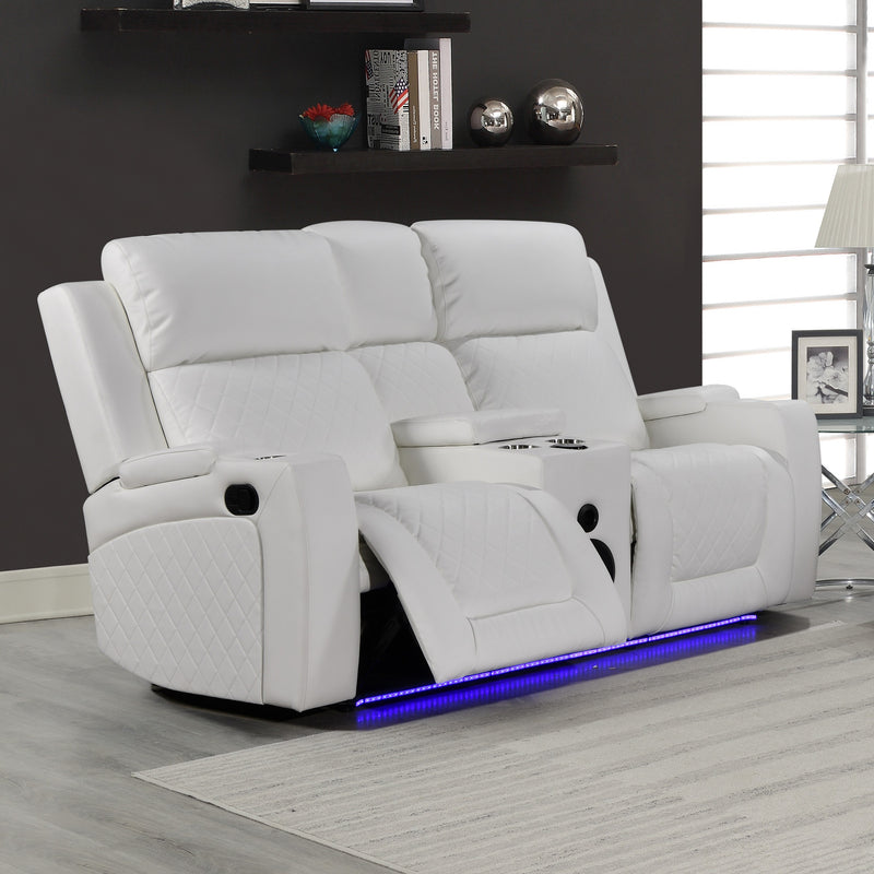 Detroit White Loveseat - DETROIT-WH-LS