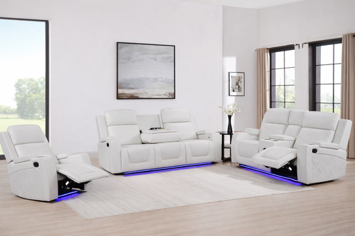 Detroit White Sofa & Loveseat & Chair - DETROIT-WT-SLC