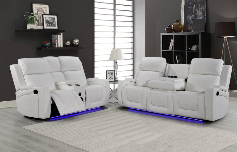 Detroit White Sofa & Loveseat - DETROIT-WT-SLS