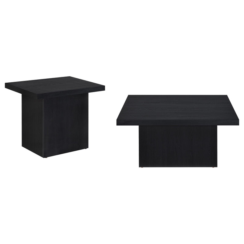 Devar 2-piece Square Cocktail Coffee End Table Set Black - 706408-S2