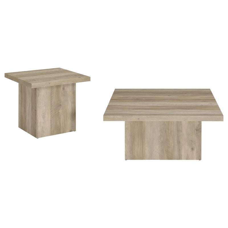 Devar 2-piece Square Coffee End Table Set Distressed Pine - 710878-S2
