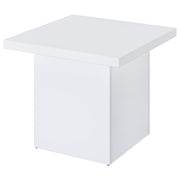 Devar 3-piece Square Coffee End Table Set White High Gloss - 710898-S3