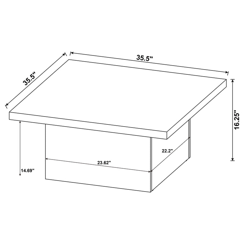 Devar Square Engineered Wood Coffee Table Mango Brown - 708068