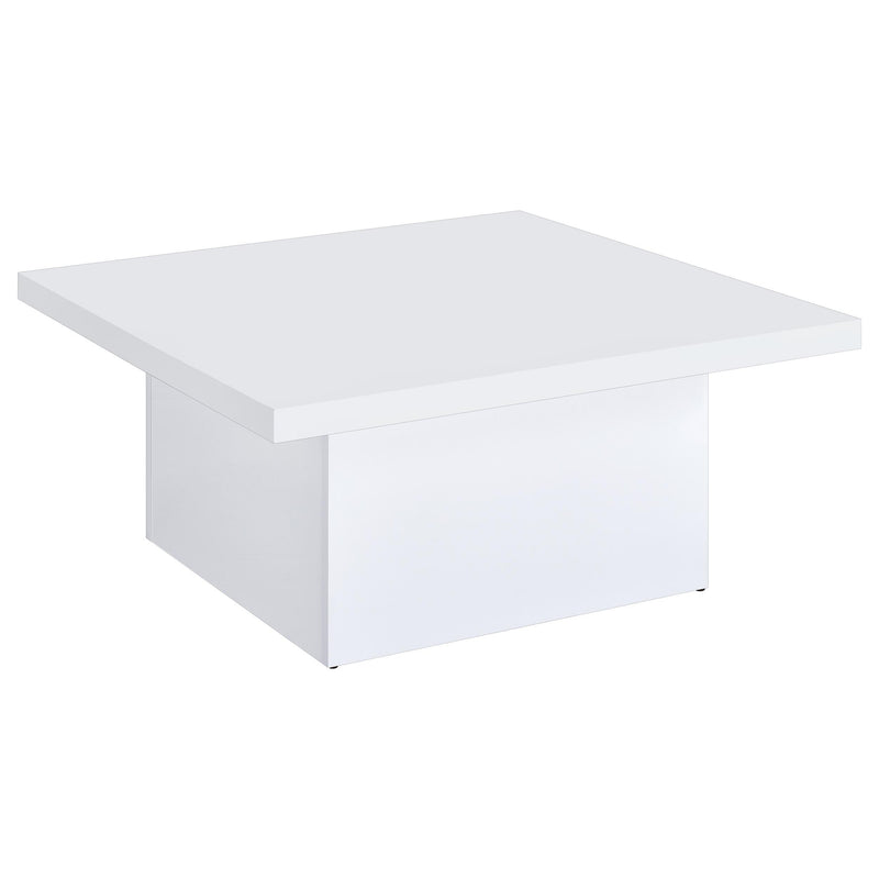 Devar Square Engineered Wood Coffee Table White High Gloss - 710898