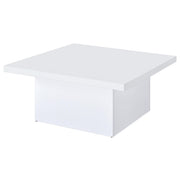 Devar Square Engineered Wood Coffee Table White High Gloss - 710898