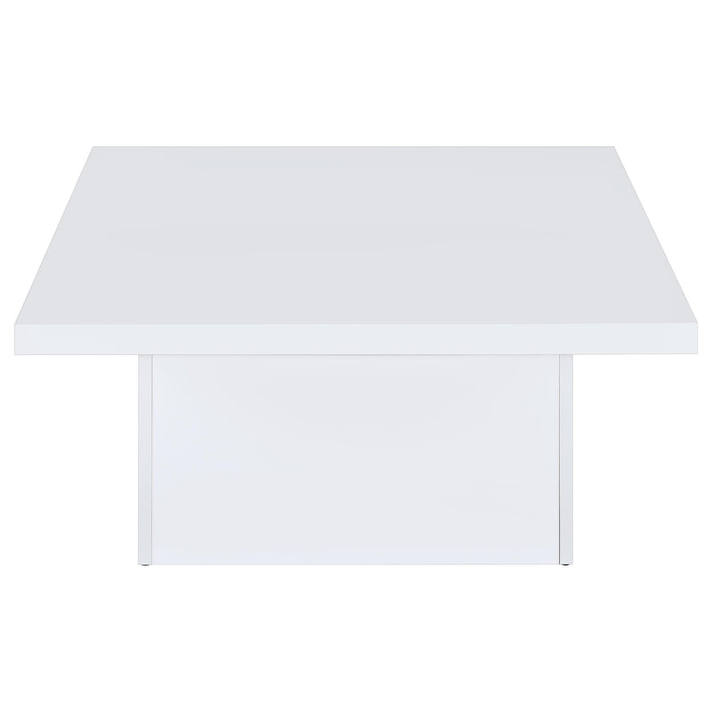 Devar Square Engineered Wood Coffee Table White High Gloss - 710898