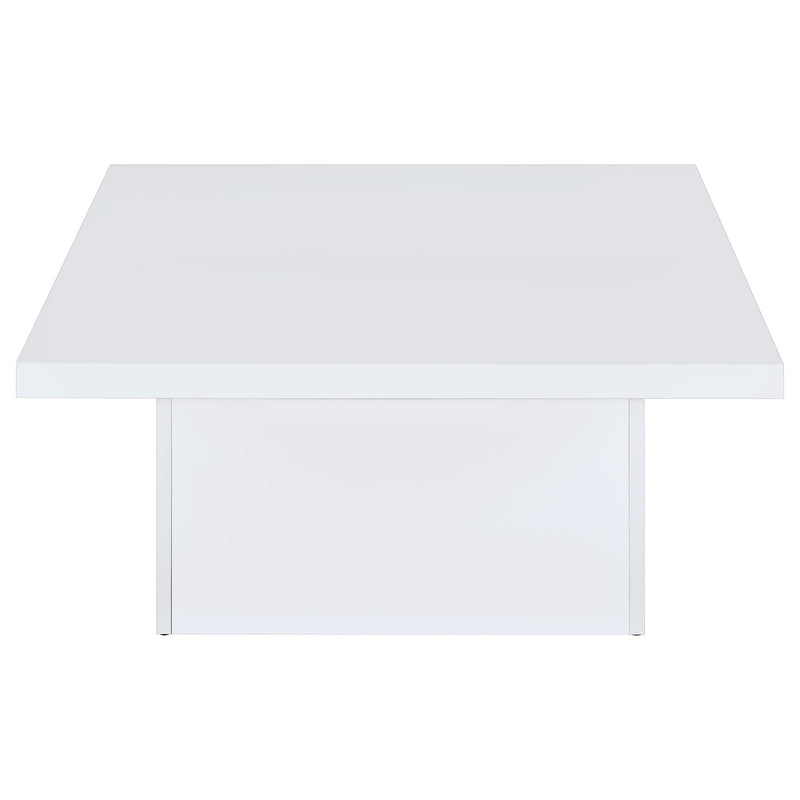 Devar Square Engineered Wood Coffee Table White High Gloss - 710898