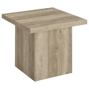 Devar Square Engineered Wood End Table Distressed Pine - 710877