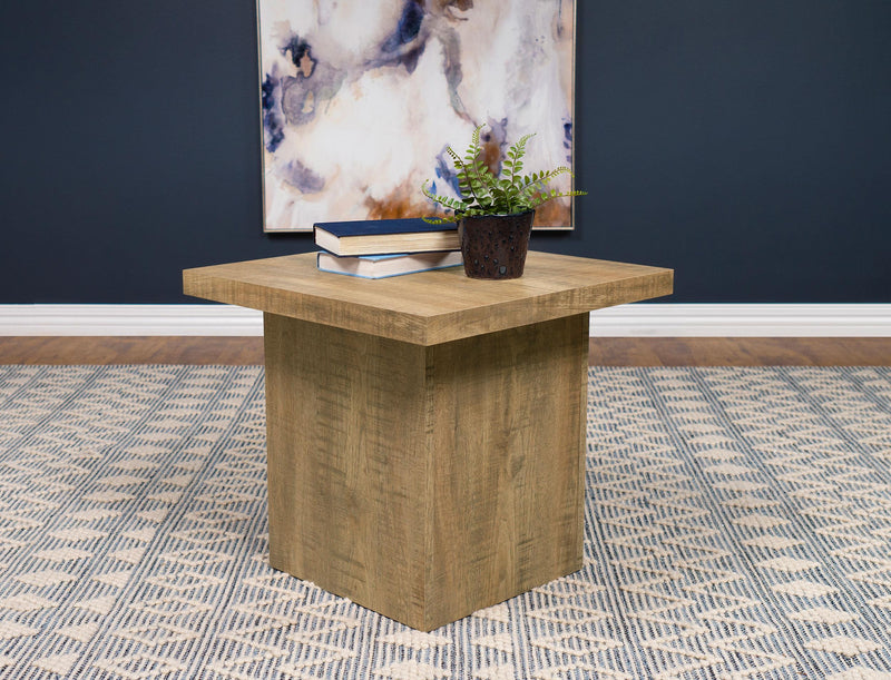 Devar Square Engineered Wood End Table Mango Brown - 708067