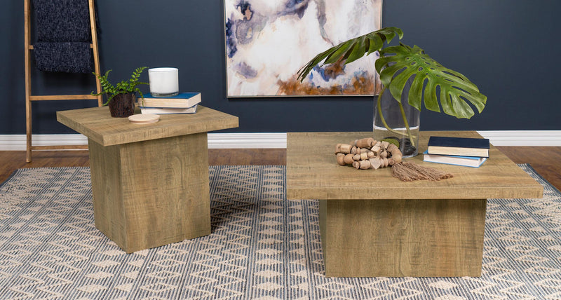 Devar Square Engineered Wood End Table Mango Brown - 708067