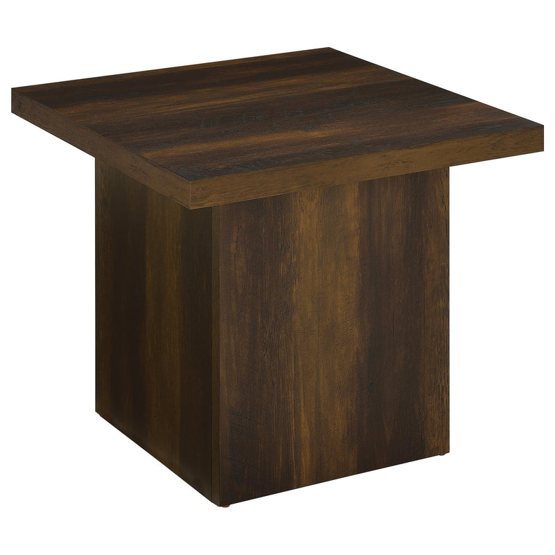 Devar Square Engineered Wood Side End Table Dark Pine - 710887