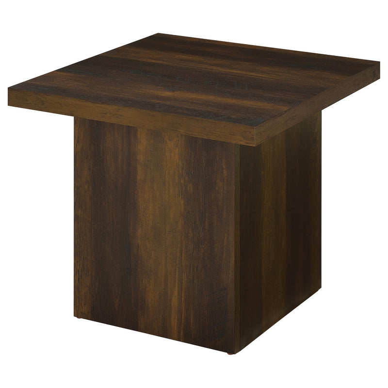 Devar Square Engineered Wood Side End Table Dark Pine - 710887
