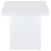 Devar Square Engineered Wood Side End Table White High Gloss - 710897