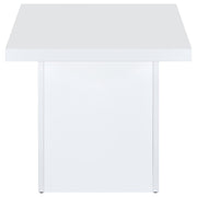 Devar Square Engineered Wood Side End Table White High Gloss - 710897