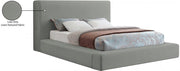 Devin Linen Textured Fabric King Bed Grey - Gate FurnitureKing Bed