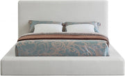 Devin Linen Textured Fabric Queen Bed Cream - Gate FurnitureQueen Bed
