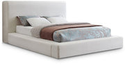 Devin Linen Textured Fabric Queen Bed Cream - Gate FurnitureQueen Bed