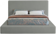 Devin Linen Textured Fabric Queen Bed Grey - Gate FurnitureQueen Bed