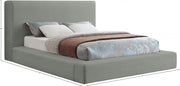 Devin Linen Textured Fabric Queen Bed Grey - Gate FurnitureQueen Bed