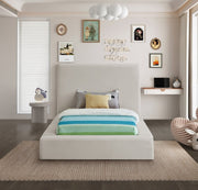 Devin Linen Textured Fabric Twin Bed Beige - Gate FurnitureTwin Bed