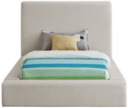 Devin Linen Textured Fabric Twin Bed Beige - Gate FurnitureTwin Bed