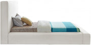 Devin Linen Textured Fabric Twin Bed Cream - Gate FurnitureTwin Bed