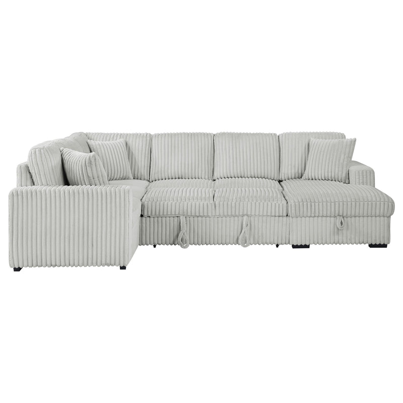 Devonshire Sleeper Sectional Sofa Storage Chaise Grey - 501208