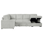 Devonshire Sleeper Sectional Sofa Storage Chaise Grey - 501208