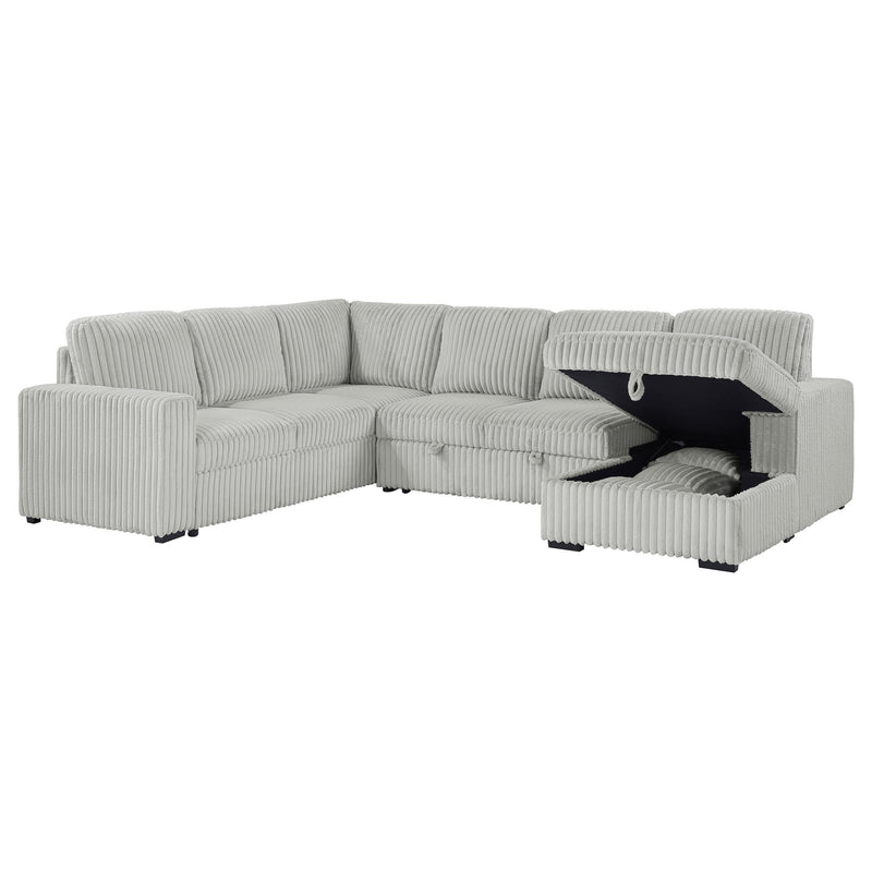 Devonshire Sleeper Sectional Sofa Storage Chaise Grey - 501208