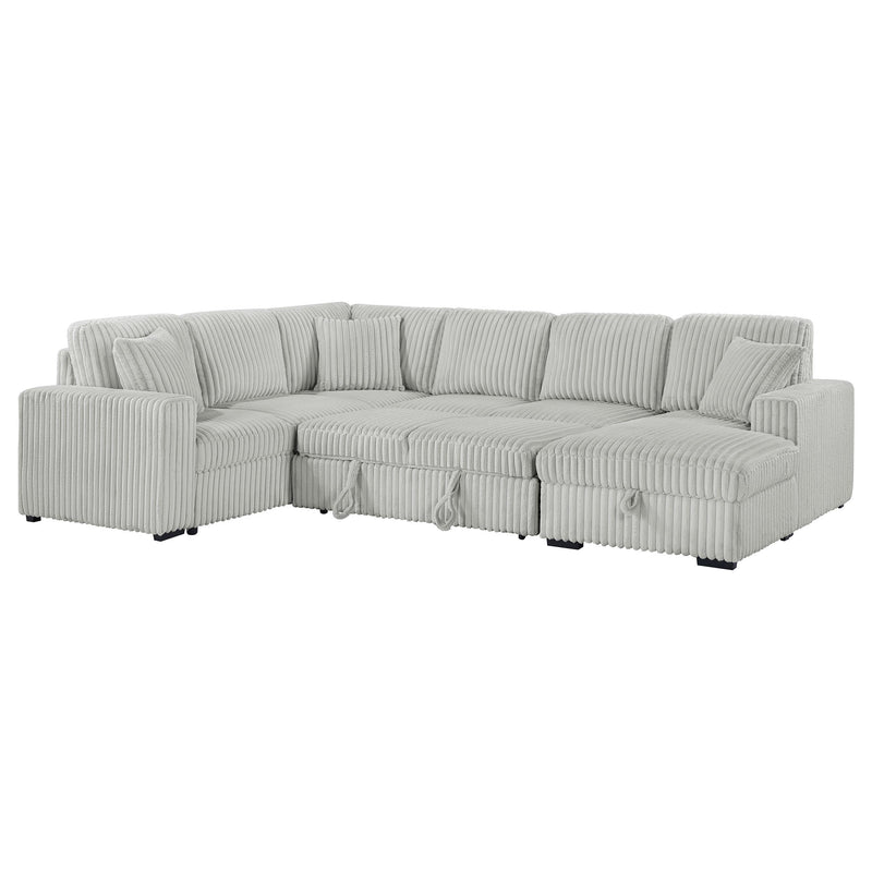 Devonshire Sleeper Sectional Sofa Storage Chaise Grey - 501208