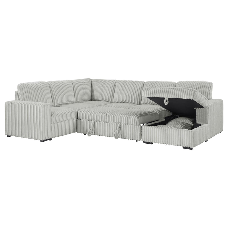 Devonshire Sleeper Sectional Sofa Storage Chaise Grey - 501208