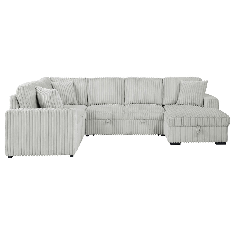 Devonshire Sleeper Sectional Sofa Storage Chaise Grey - 501208