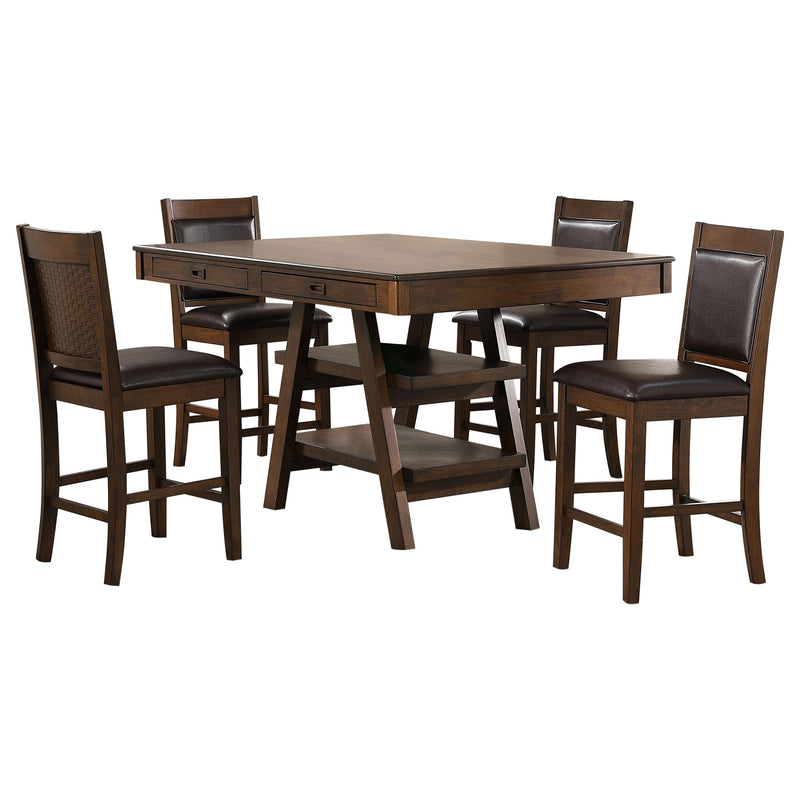 Dewey 5-piece Rectangular Dining Table Set Walnut - 115208-S5
