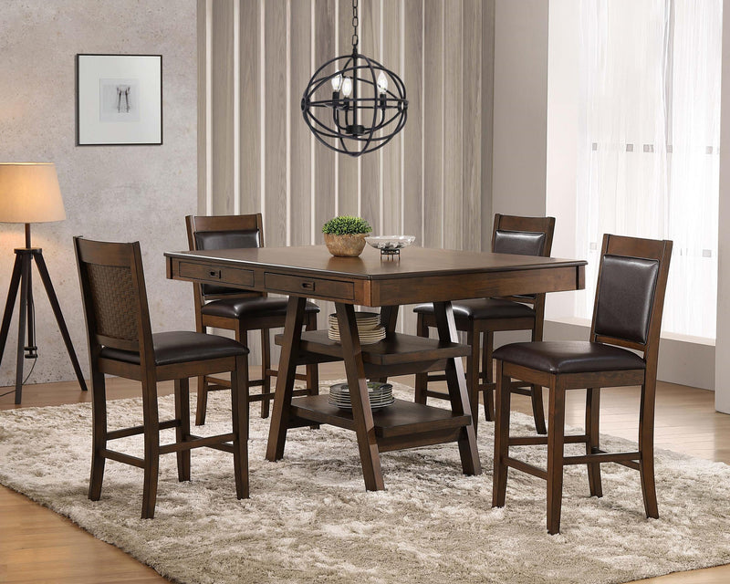 Dewey Rectangular 60-inch Counter Height Dining Table Walnut - 115208