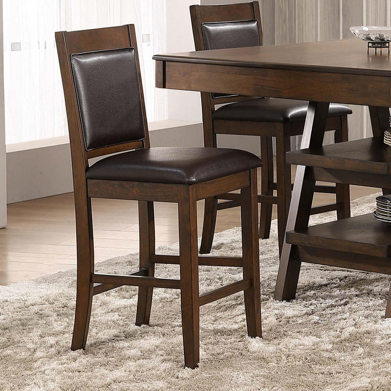 Dewey Upholstered Counter Chair Walnut (Set of 2) - 115209