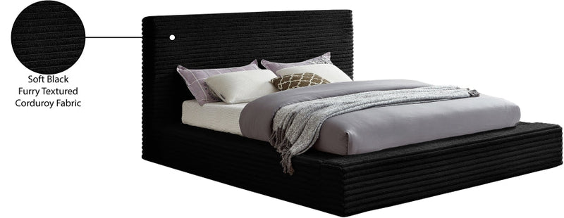 Dexter Corduroy Full Bed in Black - Gate FurnitureFull Bed