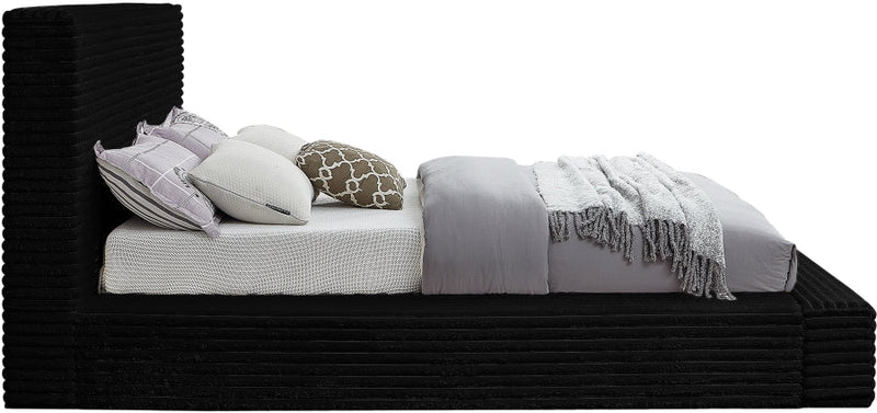 Dexter Corduroy Full Bed in Black - Gate FurnitureFull Bed