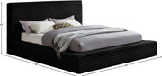 Dexter Corduroy Full Bed in Black - Gate FurnitureFull Bed