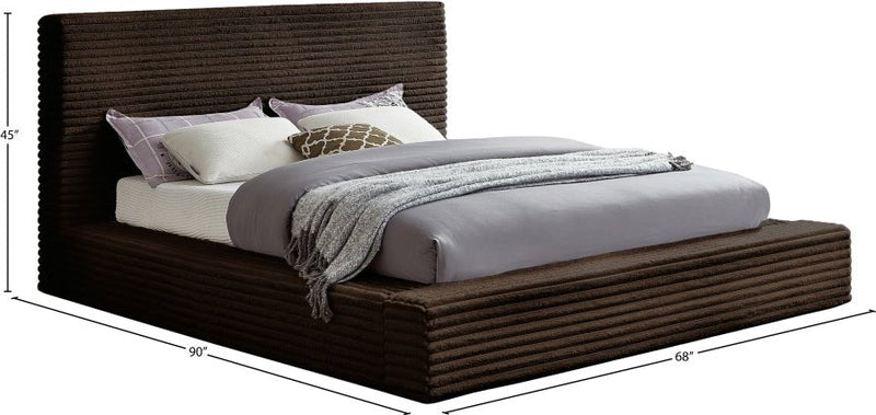 Dexter Corduroy Full Bed in Brown - Gate FurnitureFull Bed