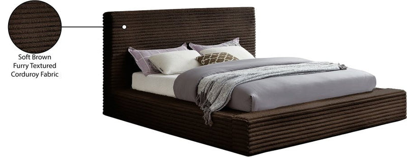 Dexter Corduroy Full Bed in Brown - Gate FurnitureFull Bed