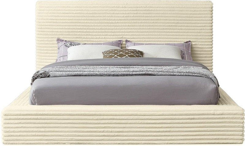 Dexter Corduroy Full Bed in Cream - Gate FurnitureFull Bed