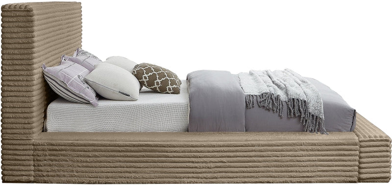 Dexter Corduroy Full Bed in Taupe - Gate FurnitureFull Bed