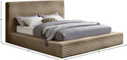 Dexter Corduroy Full Bed in Taupe - Gate FurnitureFull Bed