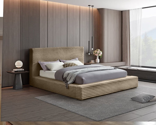 Dexter Corduroy Full Bed in Taupe - Gate FurnitureFull Bed