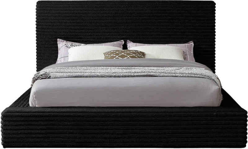 Dexter Corduroy King Bed in Black - Gate FurnitureKing Bed