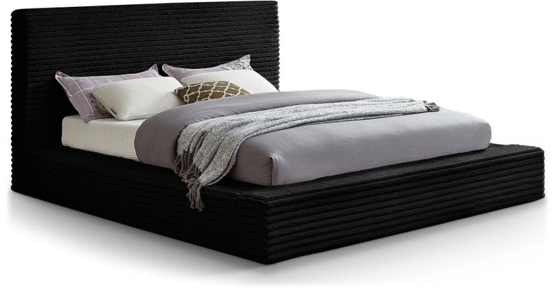 Dexter Corduroy King Bed in Black - Gate FurnitureKing Bed